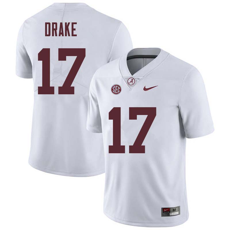 Men #17 Kenyan Drake Alabama Crimson Tide College Football Jerseys Sale-White